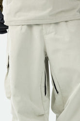 Pantalones de nieve holgados de pana suave estructurada en color blanco roto para hombre